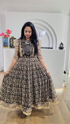 Oviya Black Kota Kalamkari Kurta Set