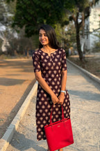 Wine Cotton kurti