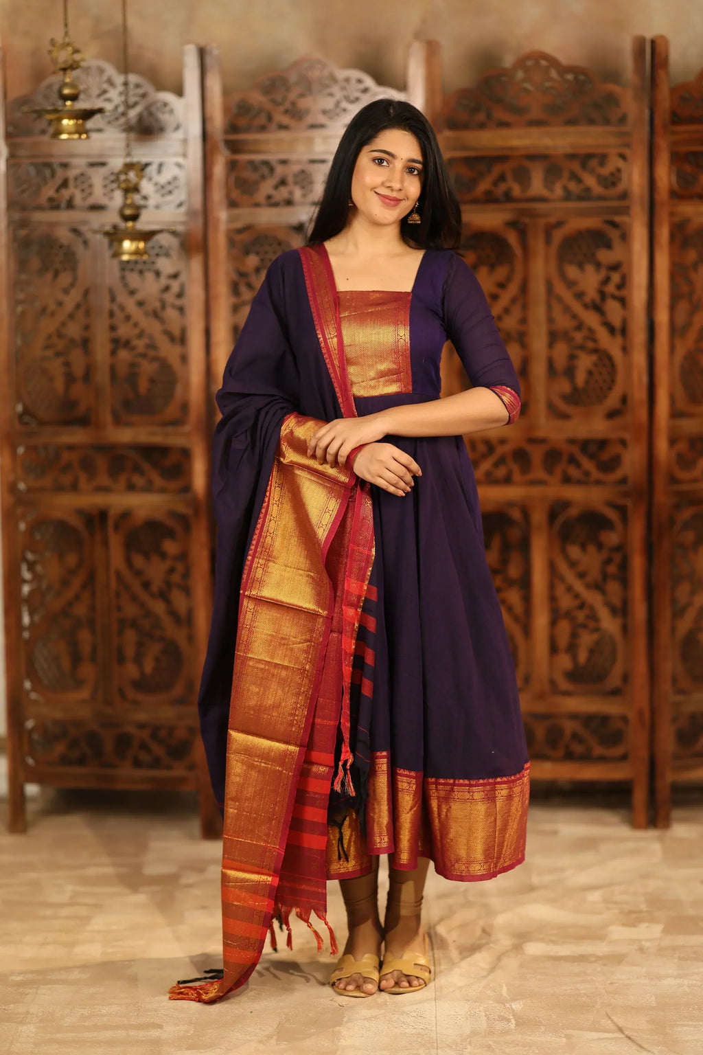 Qasmiya Shrungar Pure Cotton Anarkali