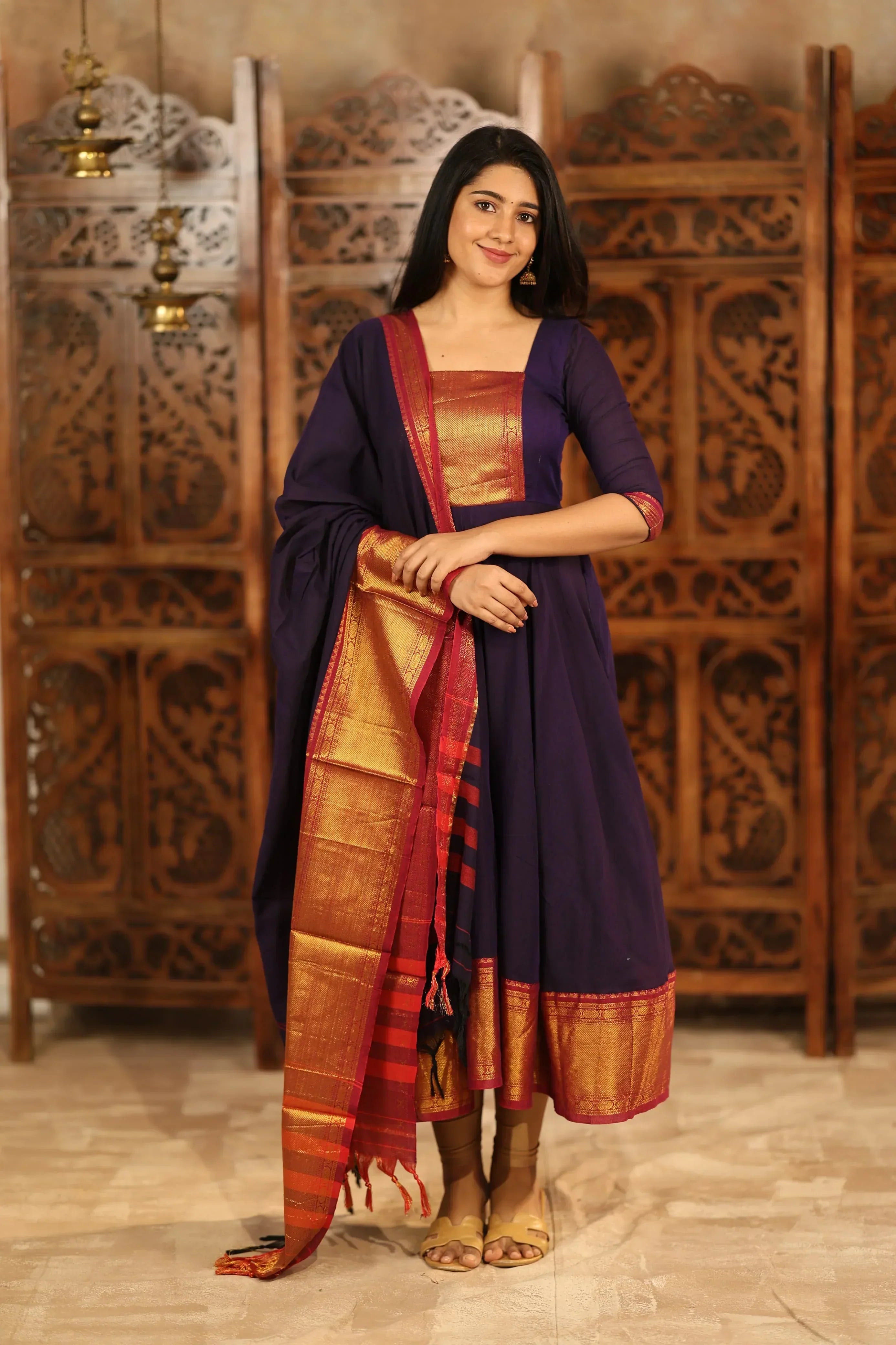 Qasmiya Shrungar Pure Cotton Anarkali