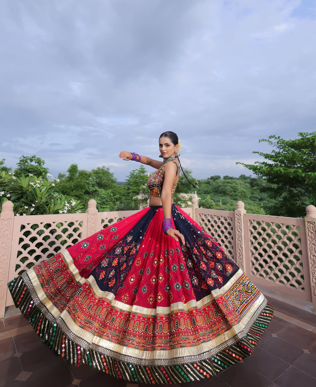 Morbani Multicolor Traditional Gujarati Chaniya Choli