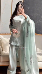 Charvi Pastel Green Farshi Suit