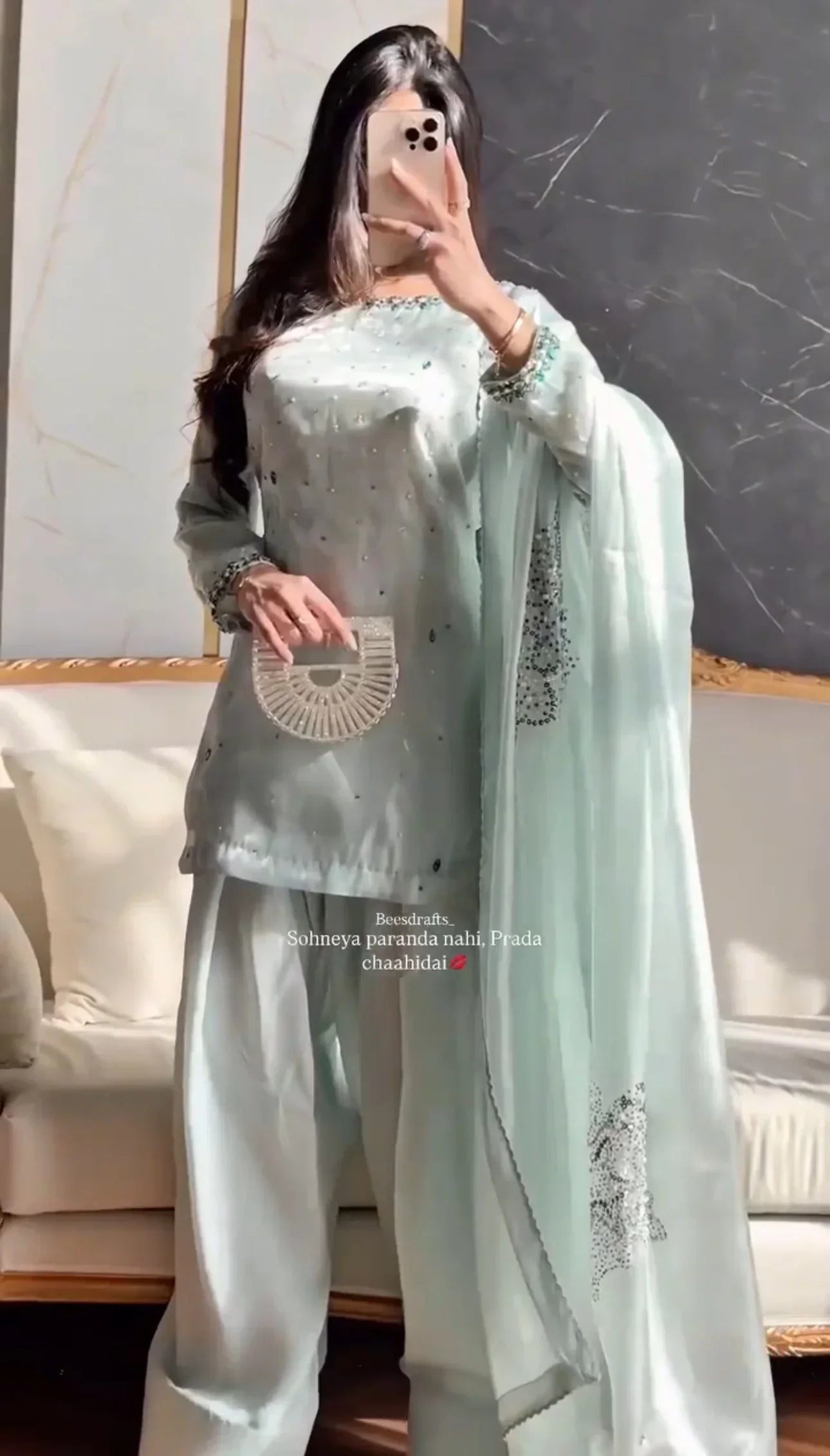 Charvi Pastel Green Farshi Suit