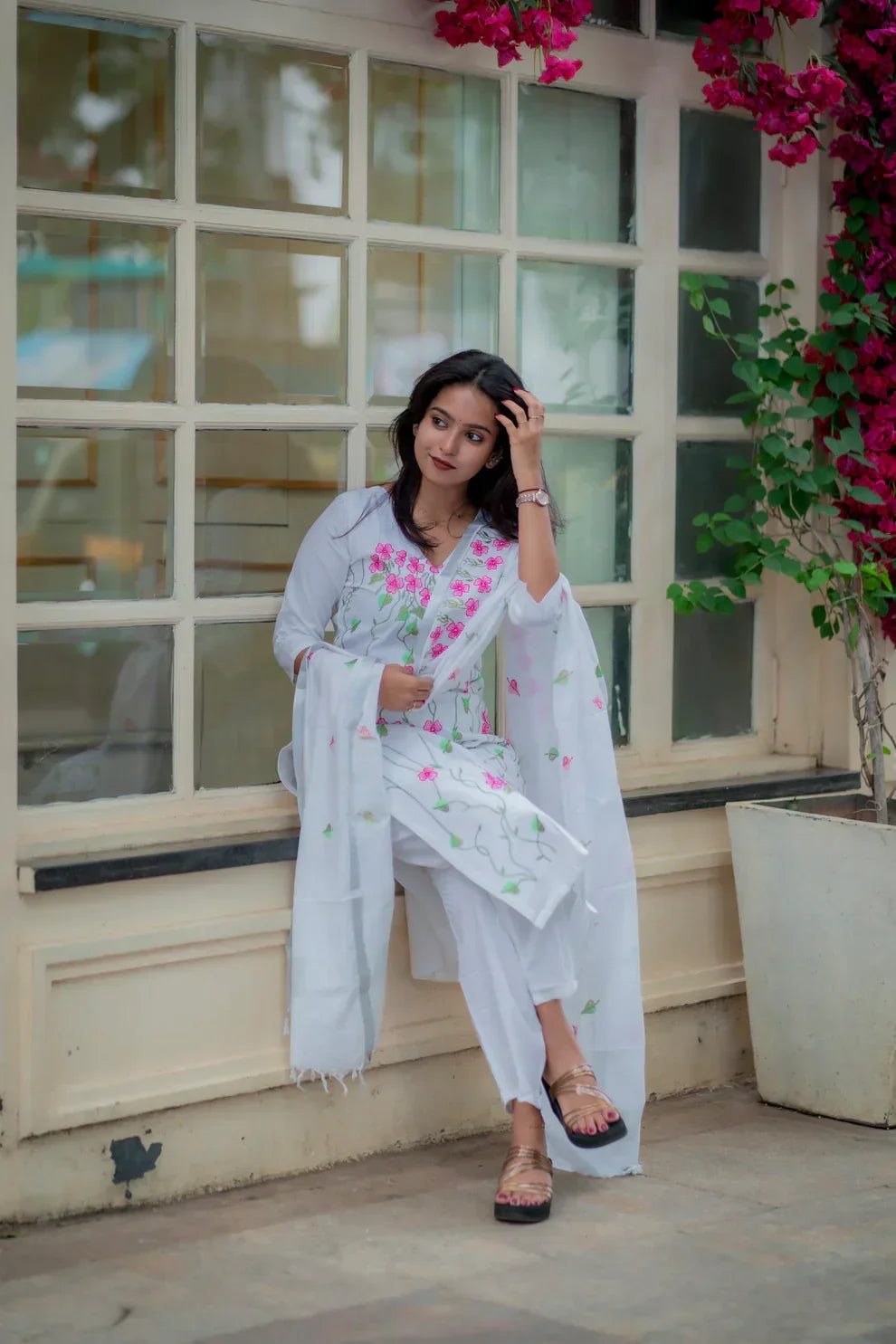 Hridika White Cotton Kurta Set