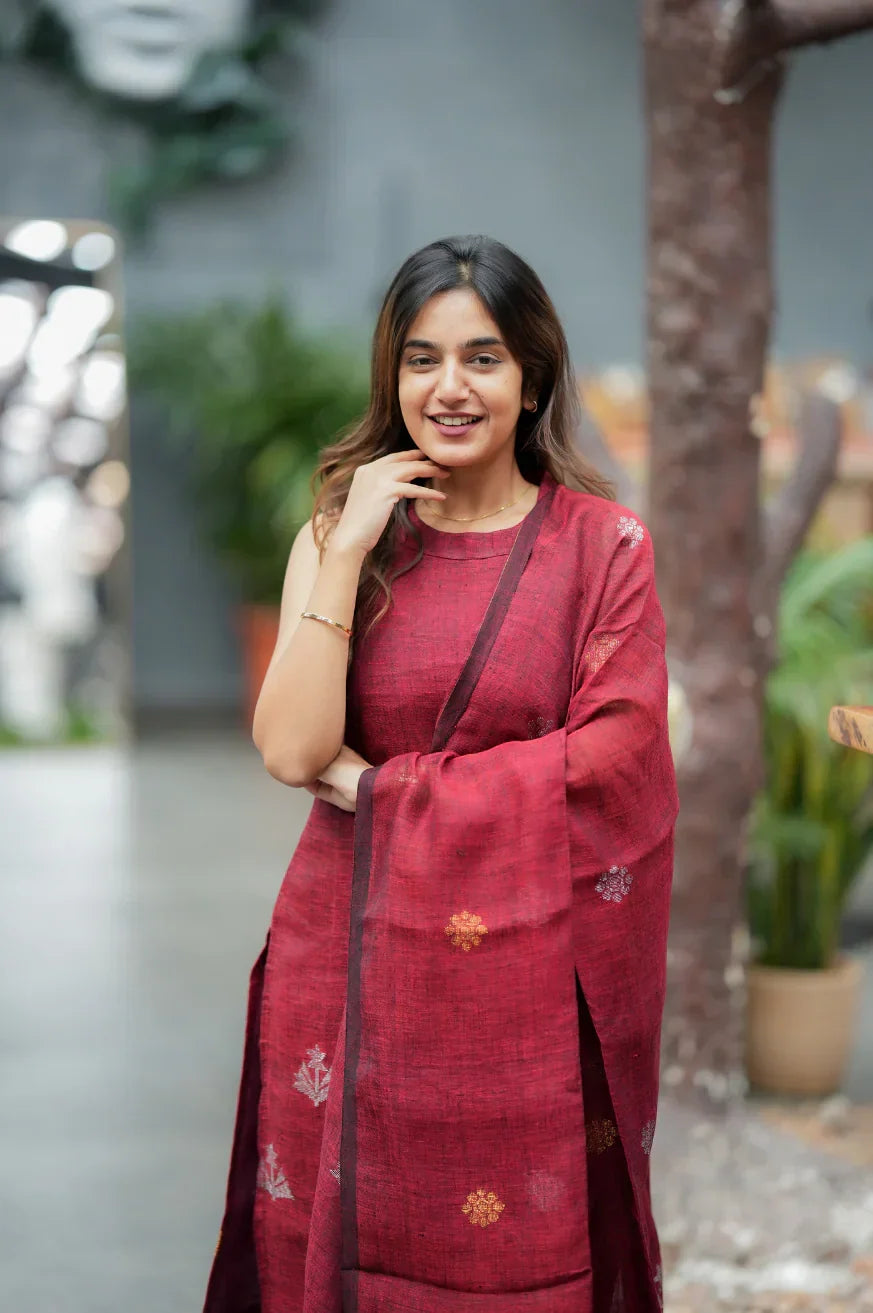 Charvi Lemon Cotton Suit Set