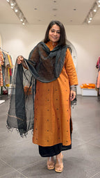 Ishita Orange Hand Woven Cotton Kurta
