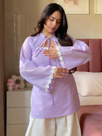 Lilac Cotton 2 In 1 Jacket Kurti And Farsi Salvar