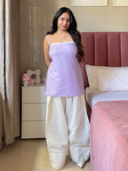 Lilac Cotton 2 In 1 Jacket Kurti And Farsi Salvar