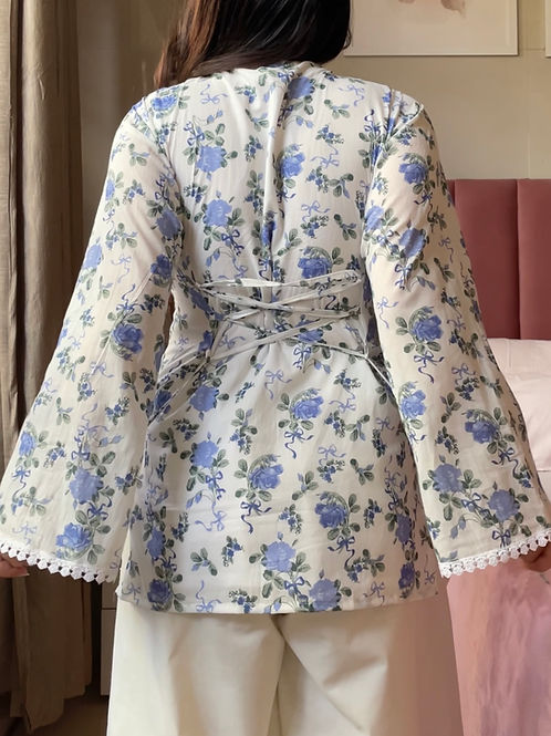 Roses And Bow Cotton Kurti