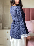 Navy Blue Linen Kurti Pair