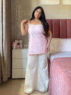 Pink Cotton 2 In 1 Jacket Kurti And Farsi Salvar