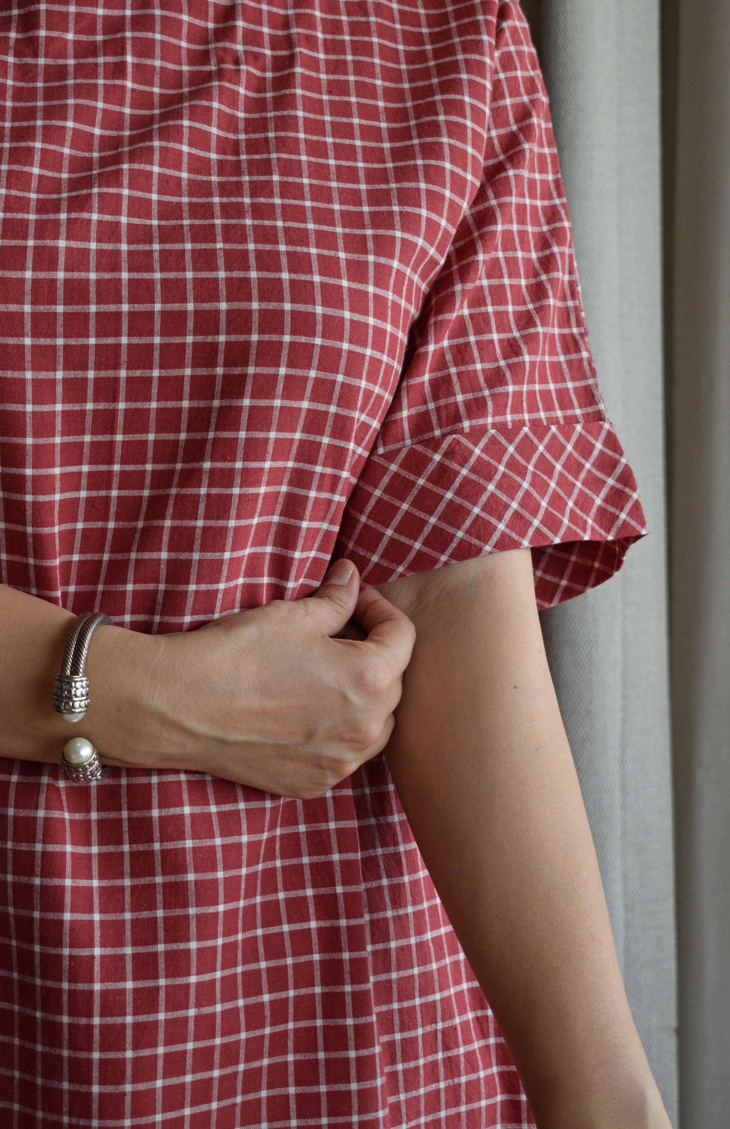 Madder Co-ord set in Handwoven Checks
