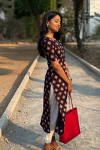 Wine Cotton kurti