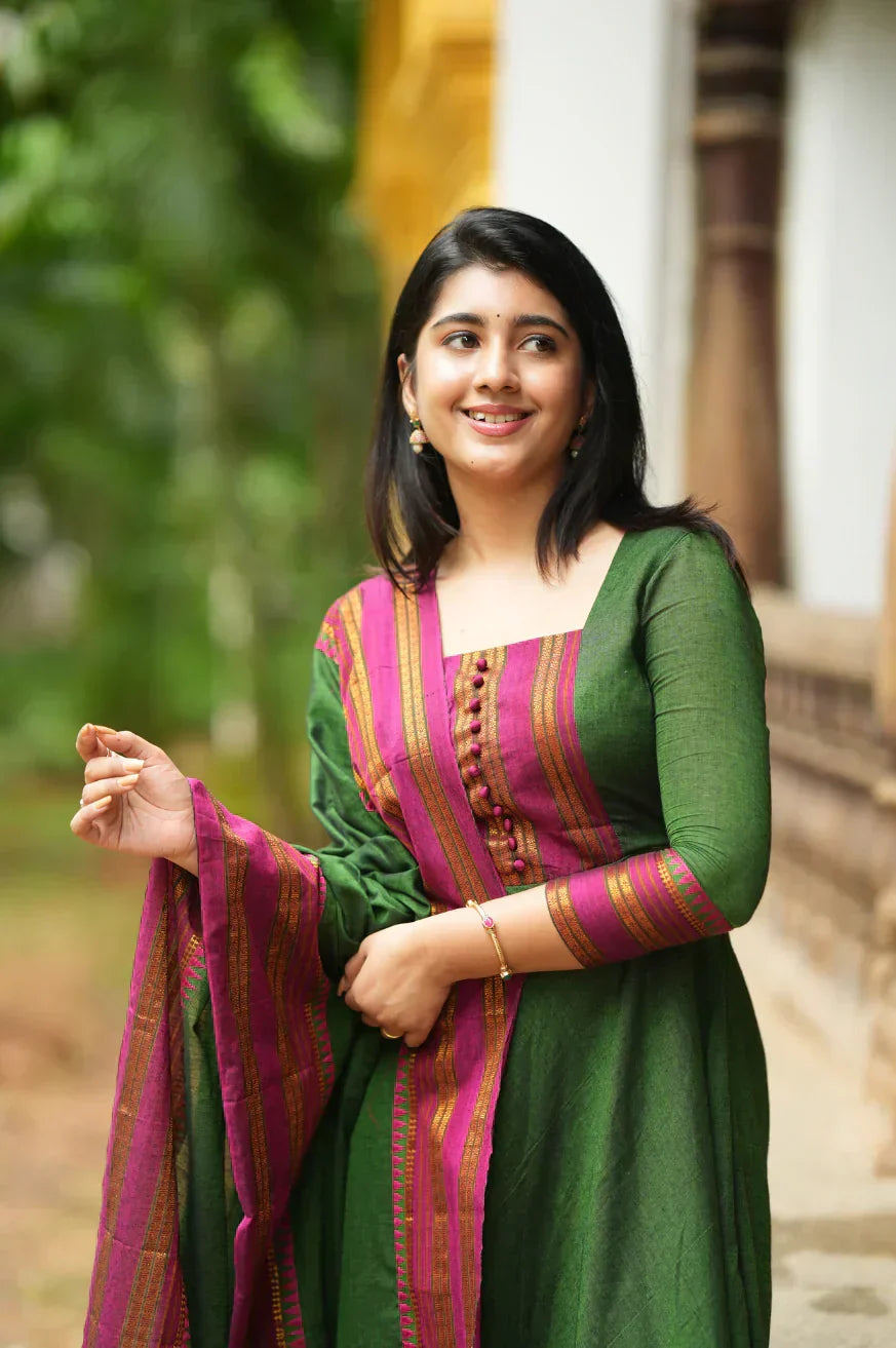 Ushita Shrungar Temple Cotton Anarkali