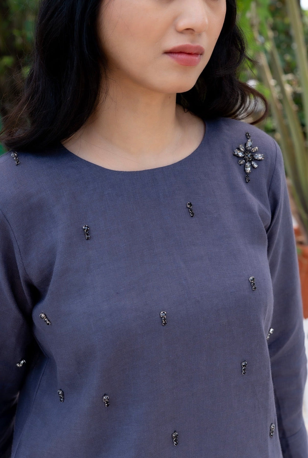 Matte Purple Linen Co-ord Set