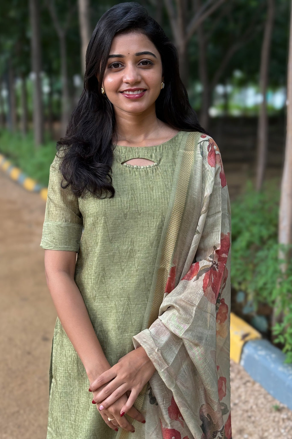 Chanderi silk kurti and dupatta