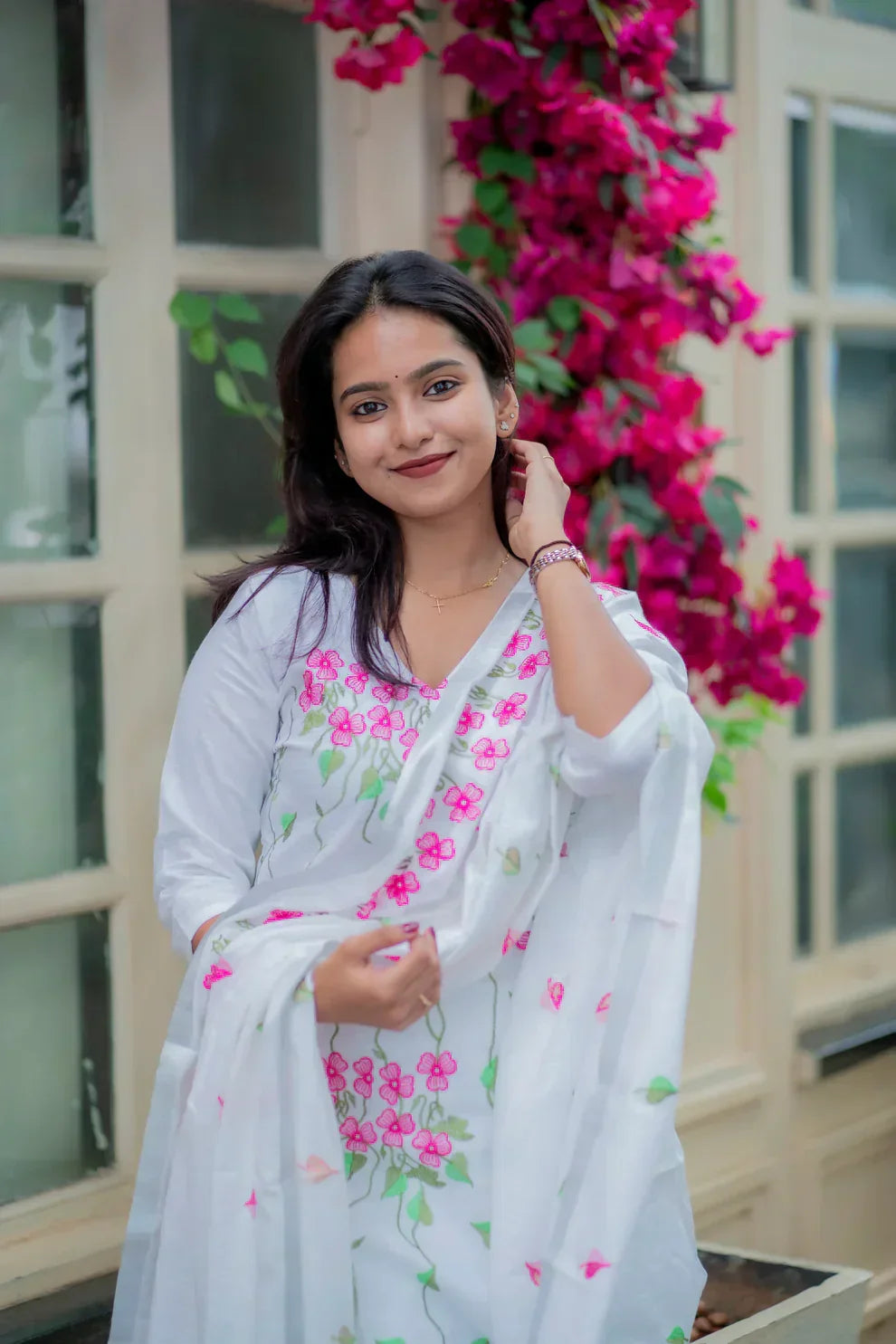 Hridika White Cotton Kurta Set