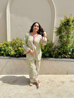 Green floral Farshi Salwar Set