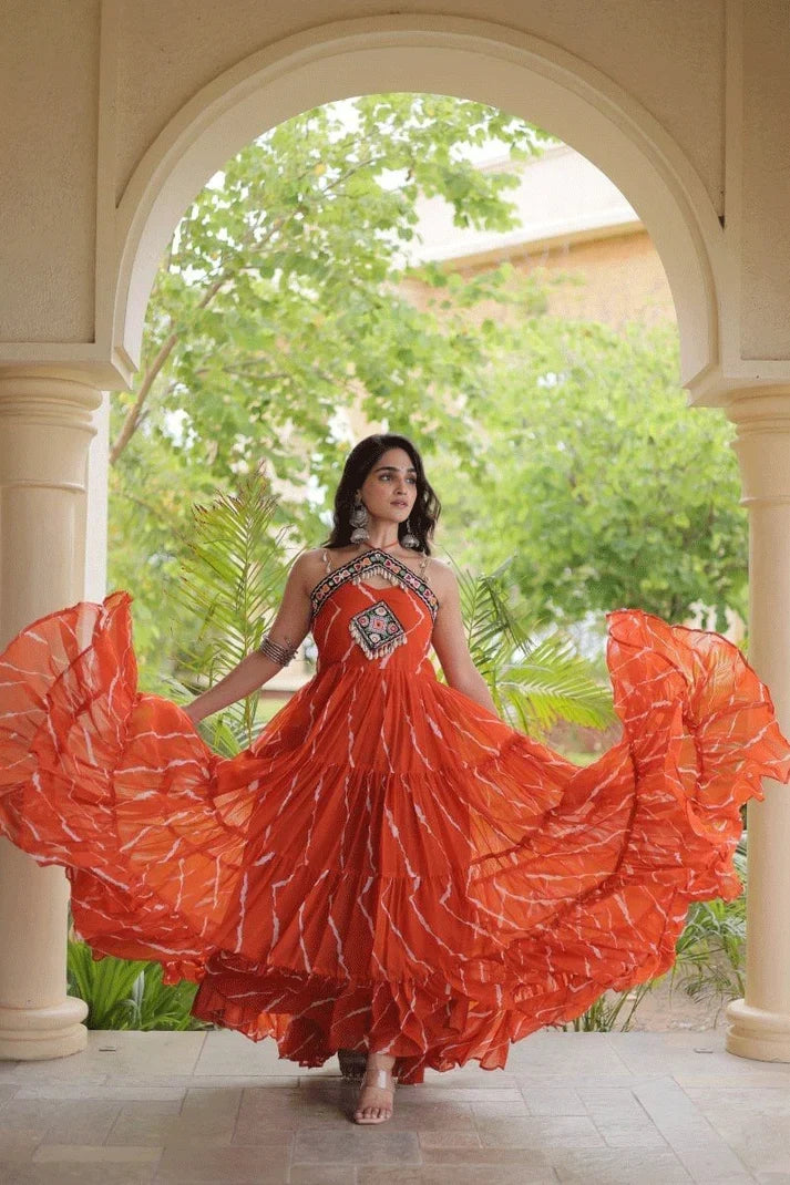 Niya Laheriya Print work Kutchi Patchwork Gown