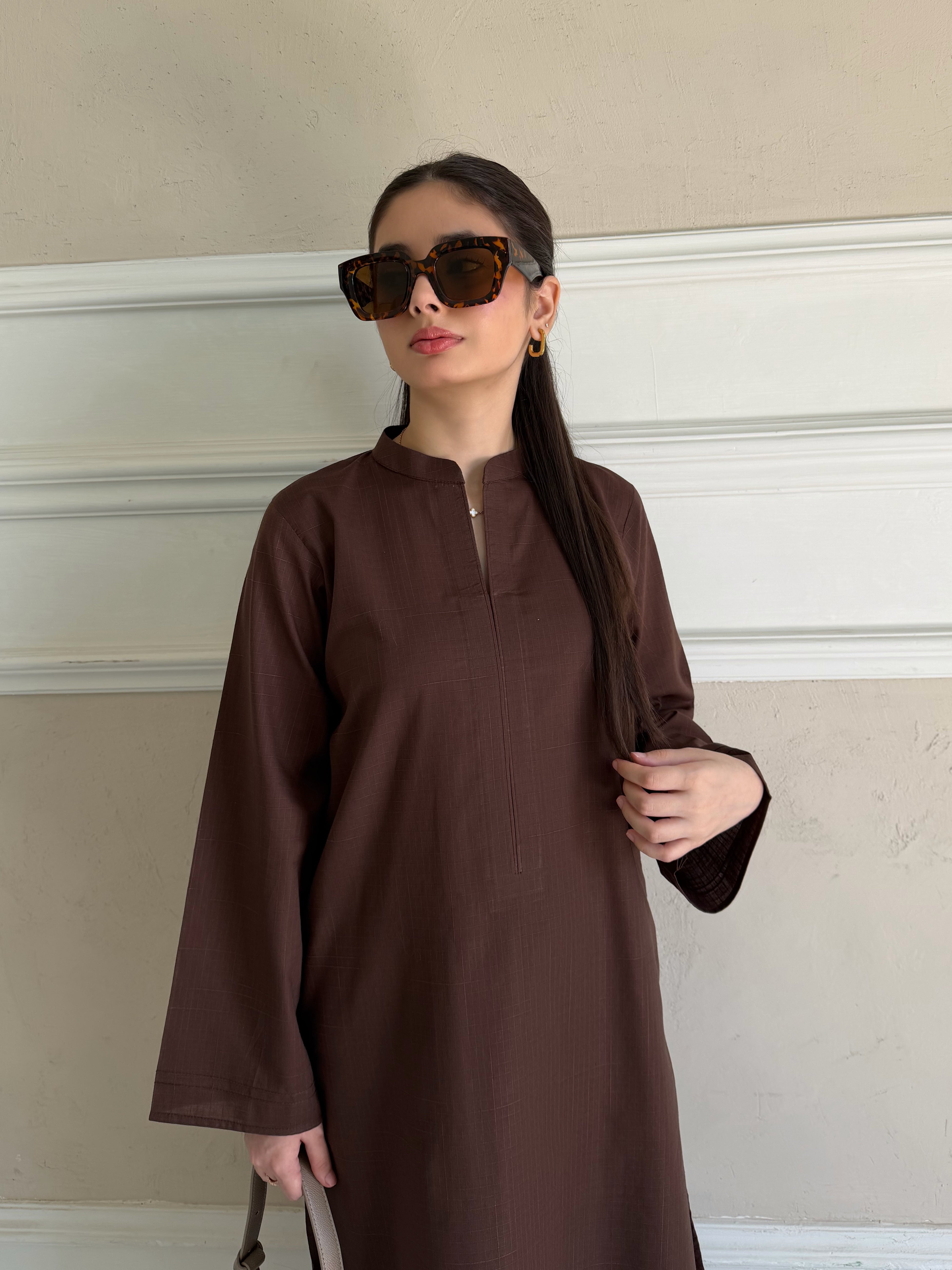 Mocha Luxe - 2 PC Stitched Pret