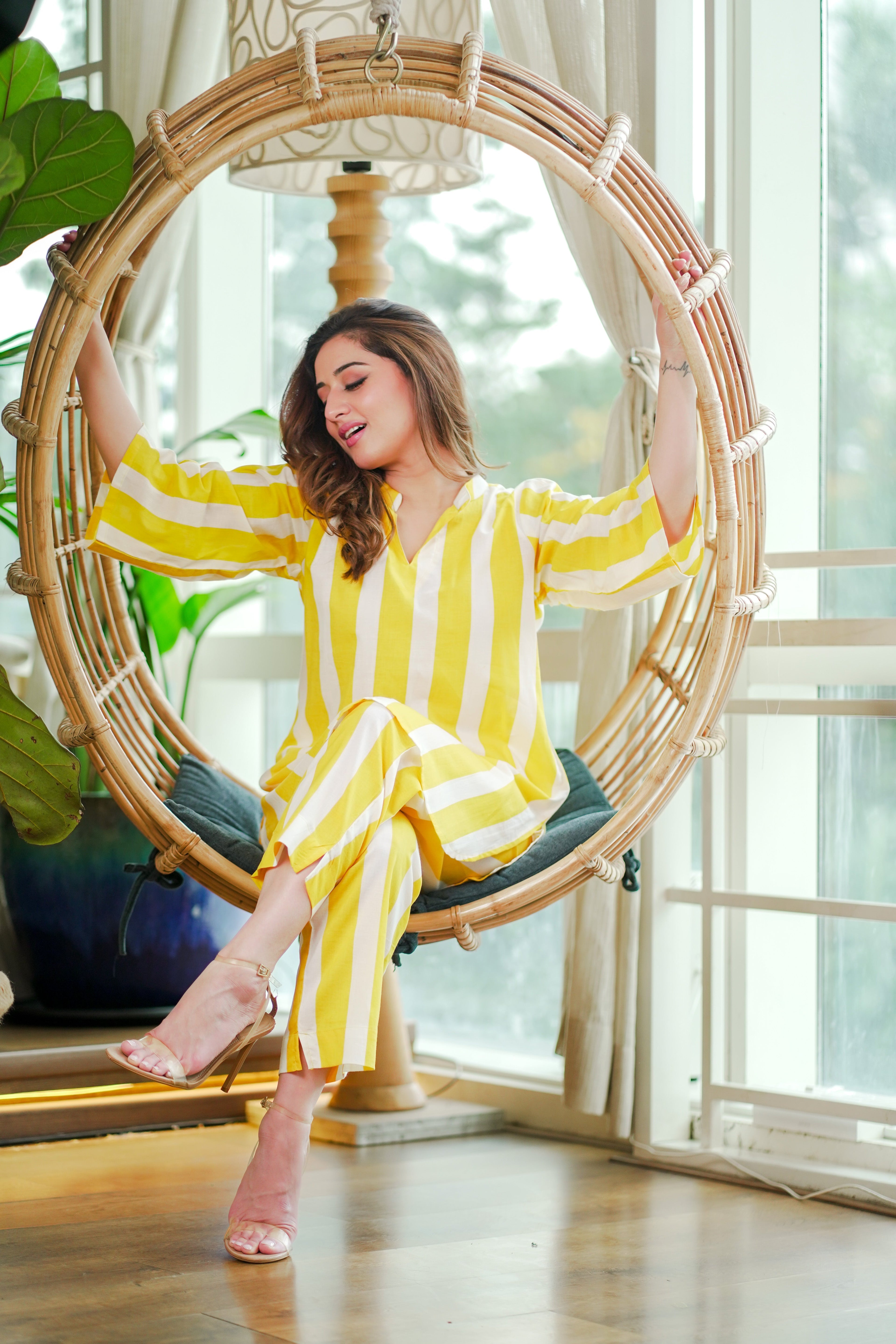 Yellow Stripe Co-ord Set