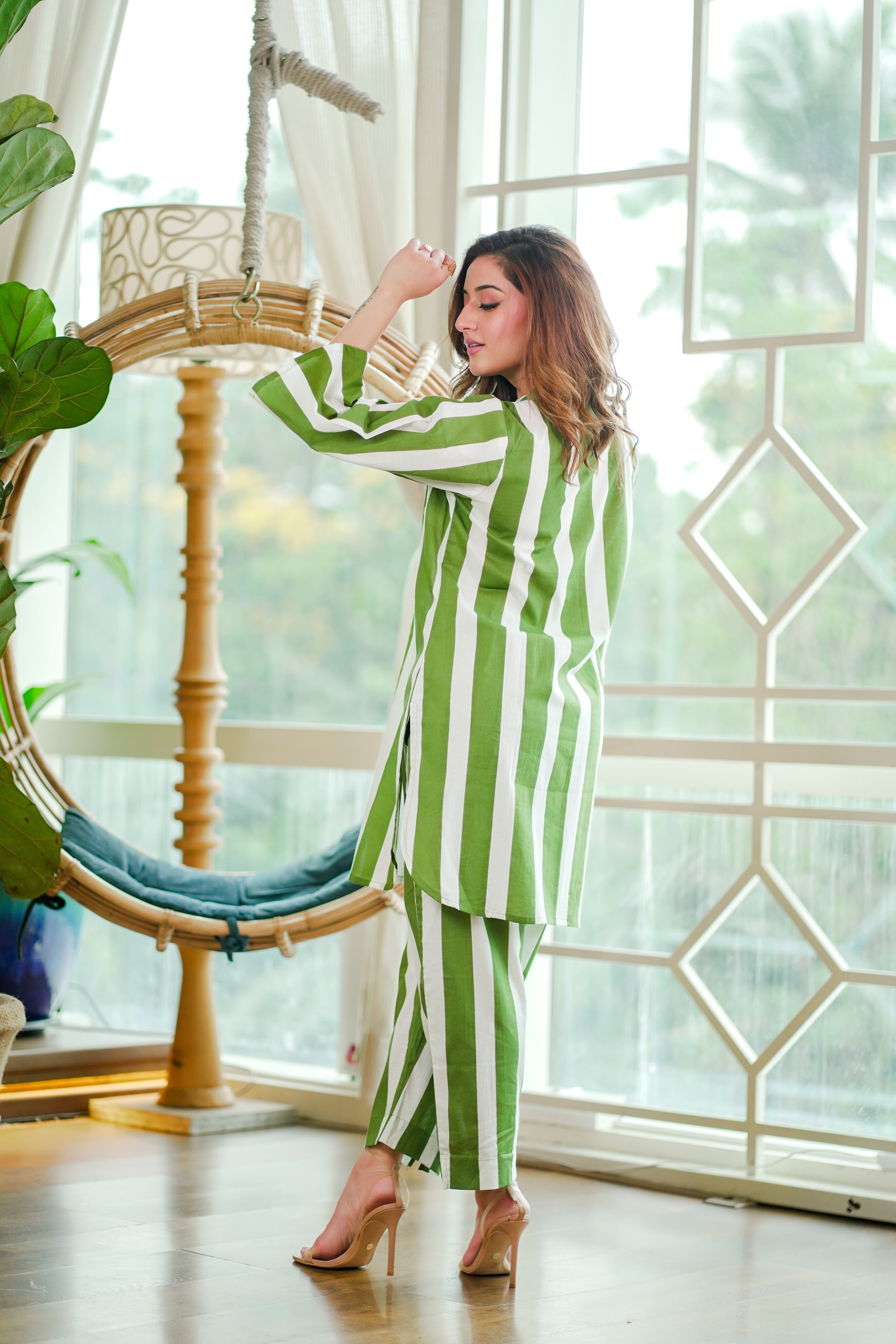 Green Stripe Co-ord Set