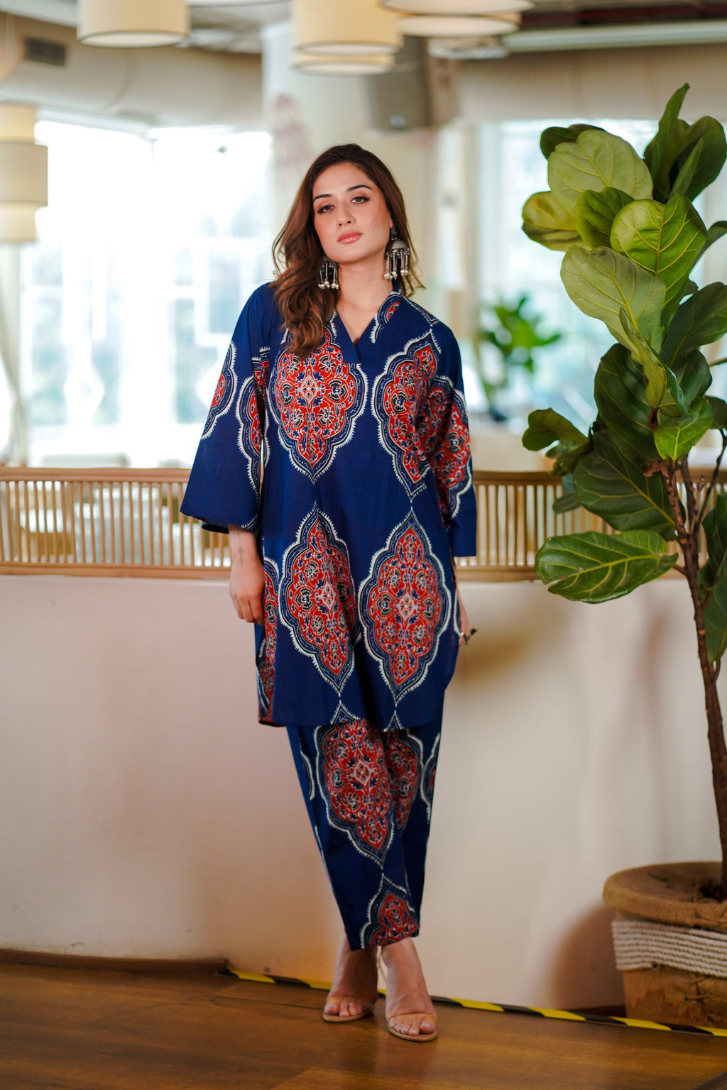 Azure Blue Cotton Co-ord Set