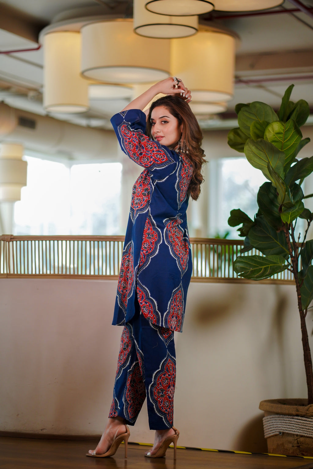 Azure Blue Cotton Co-ord Set