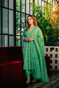 Lime Dabu Straight Suit Set