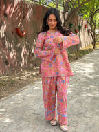 Pink floral Print Farshi Salwar Set