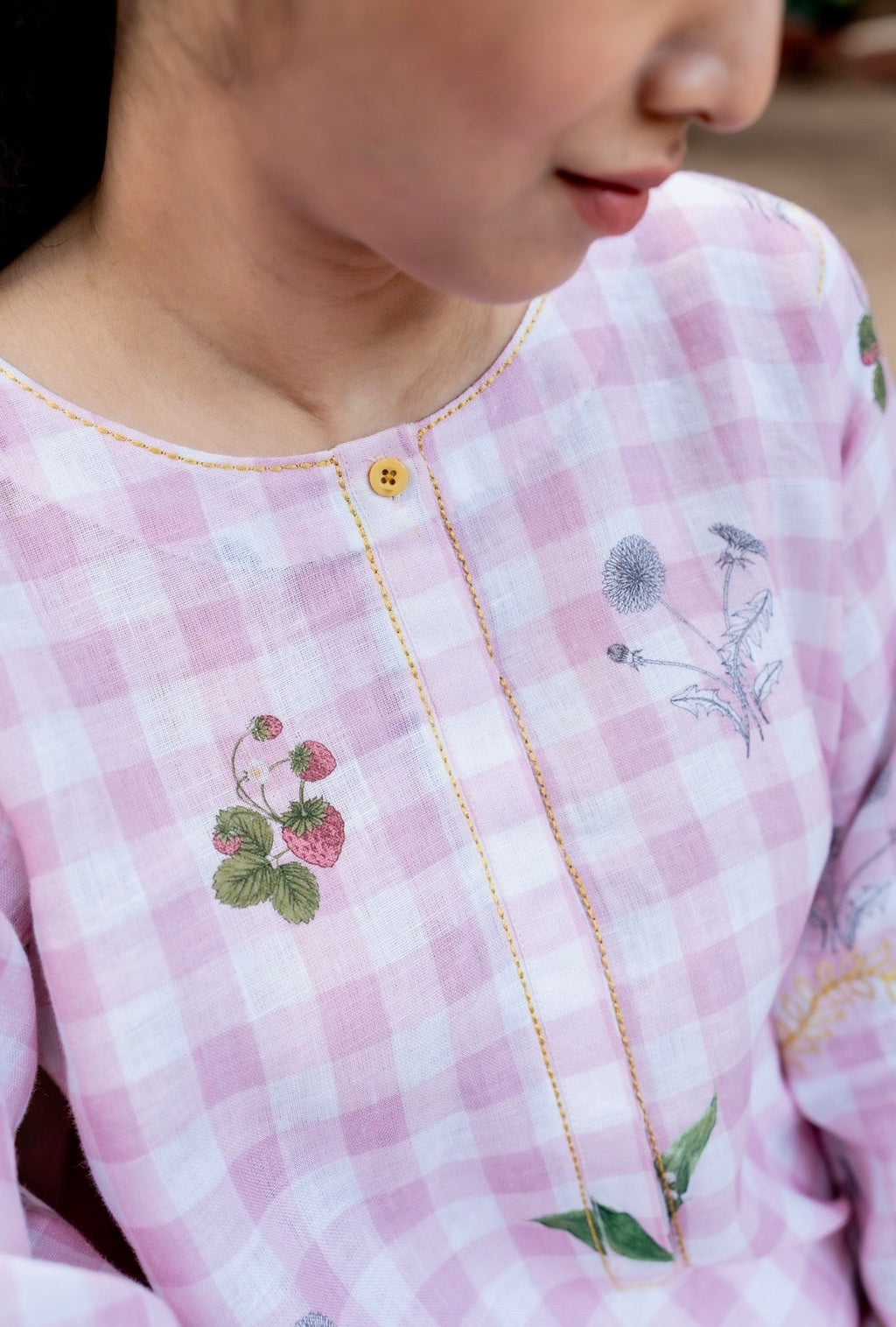 Gingham Pink Linen Pair