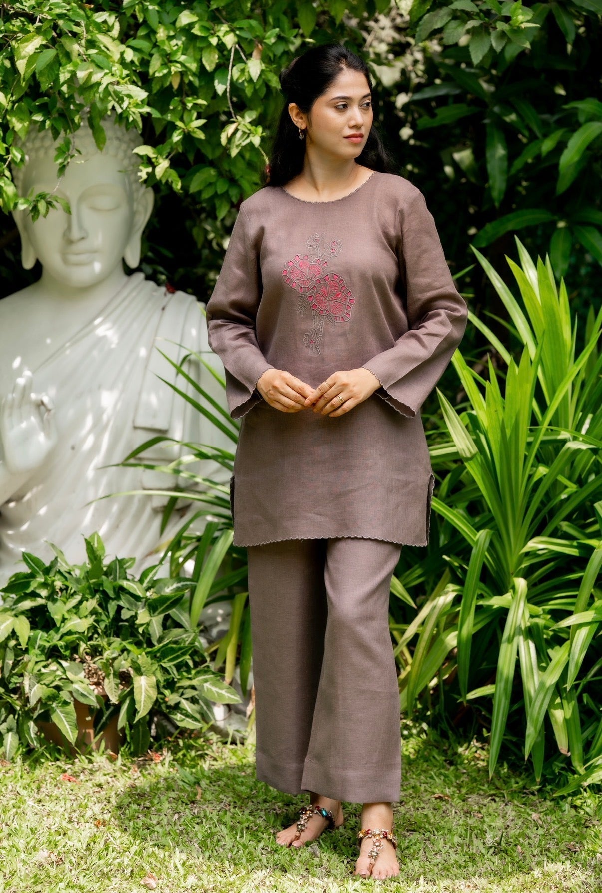 French Mauve Linen Co-ord Set