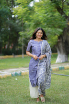 Neeli kurti and dupatta