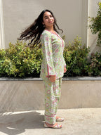 Green floral Farshi Salwar Set