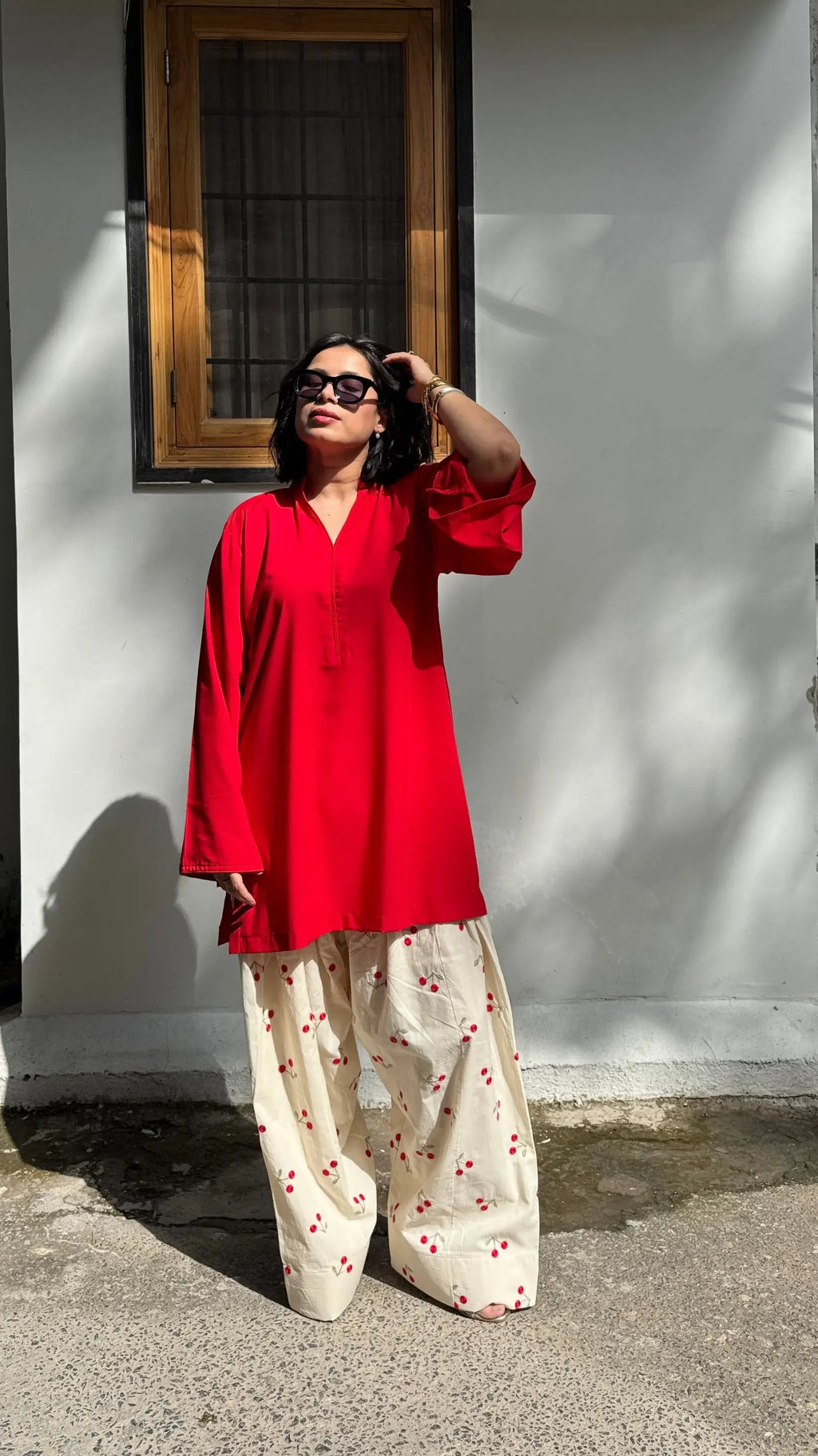 Cherry Embroidered Farshi Salwar Set