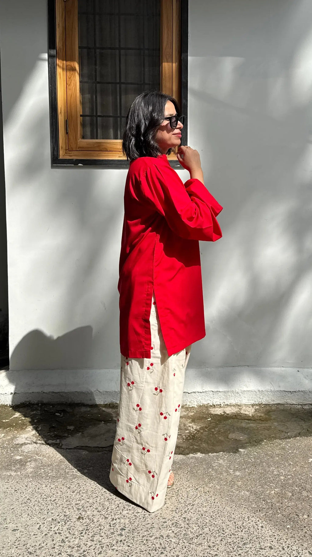 Cherry Embroidered Farshi Salwar Set