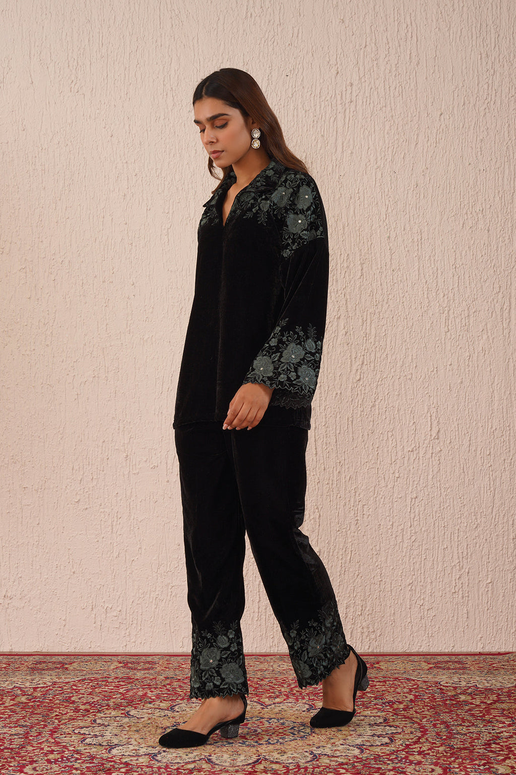 Black Velvet Roses Co-ord Set