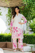 Off White Printed Cotton Flex Co-Ord Set
