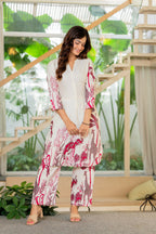Off White Printed Cotton Flex Co-Ord Set