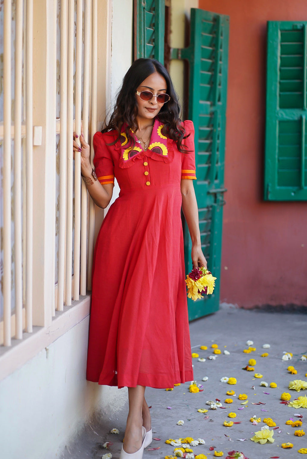 Crimson Sunflower Dress