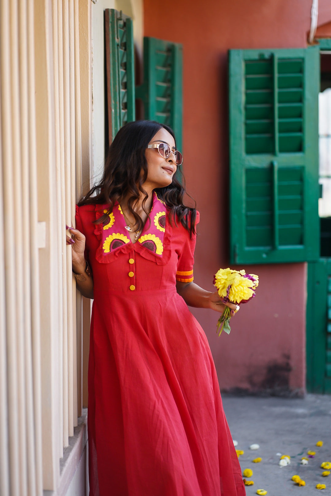 Crimson Sunflower Dress