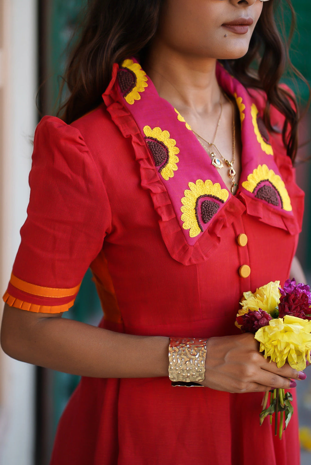 Crimson Sunflower Dress