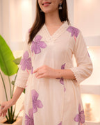 Orchid Flora Cotton A Line Suit