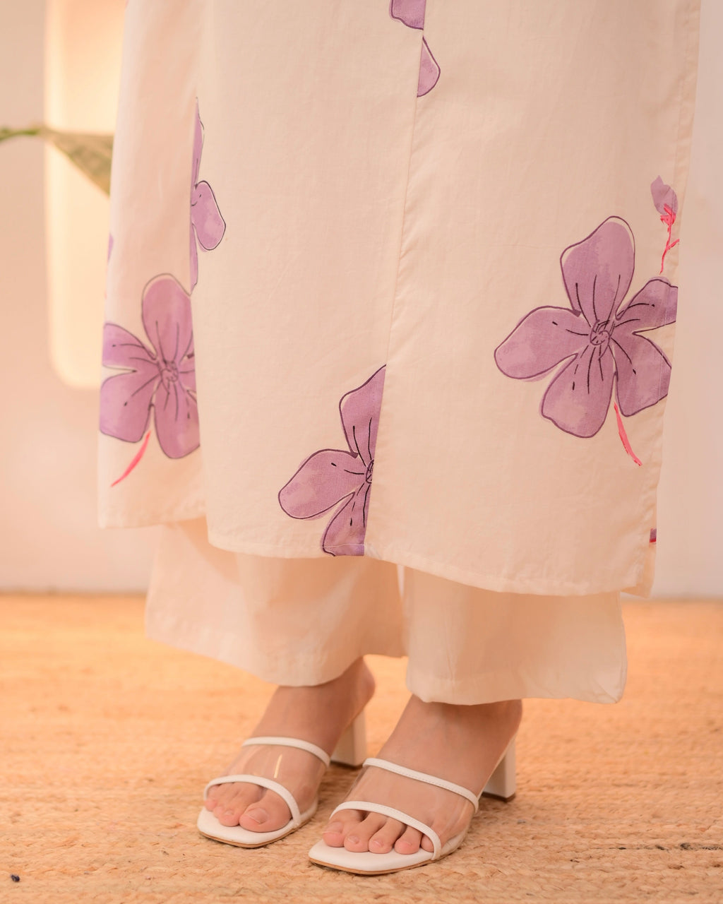 Orchid Flora Cotton A Line Suit