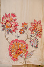 Ivory Gulbahaar Natural Crepe Handwork Festive Suit