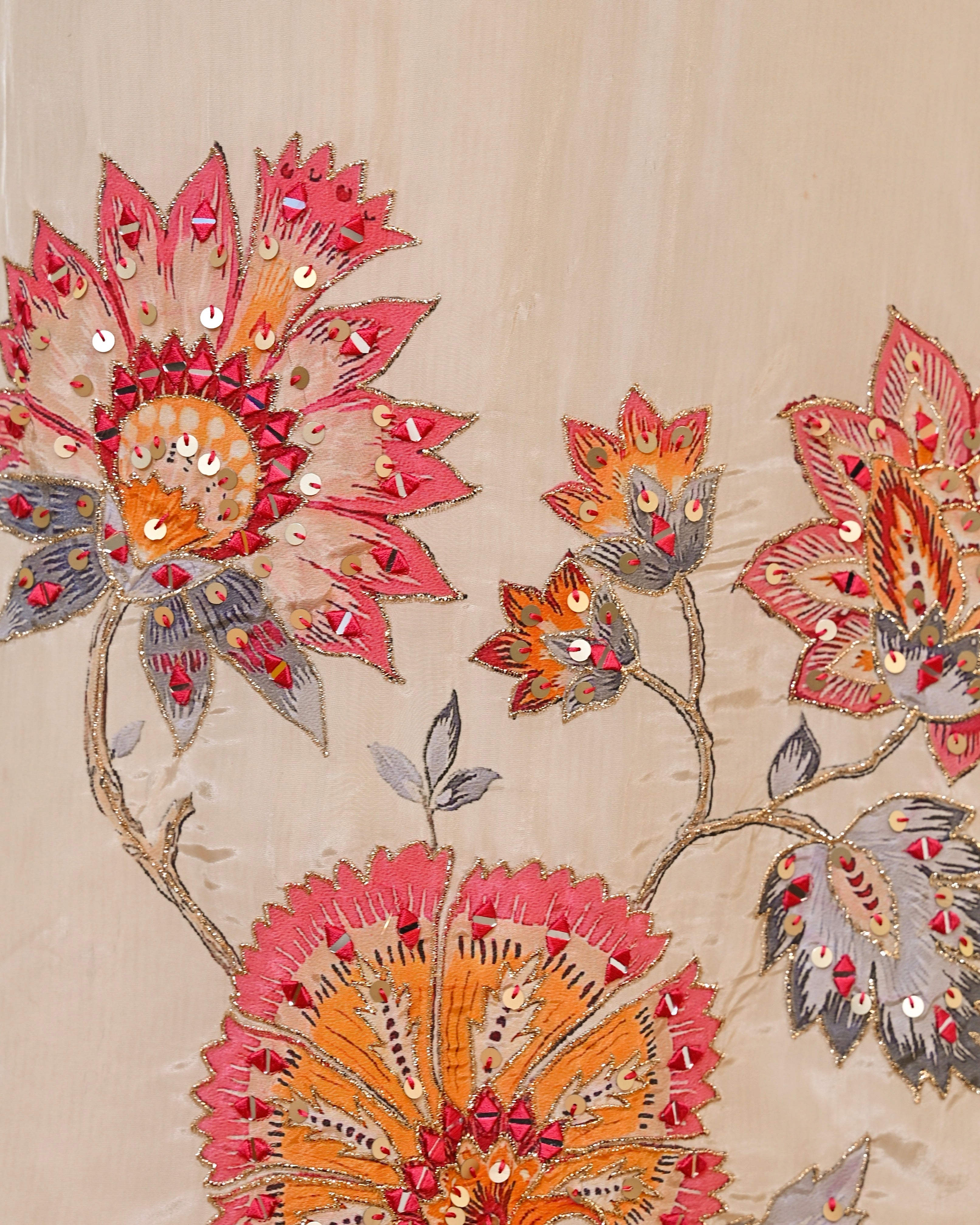 Ivory Gulbahaar Natural Crepe Handwork Festive Suit