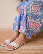 Blue Baroque A Line Cotton Kurta Set
