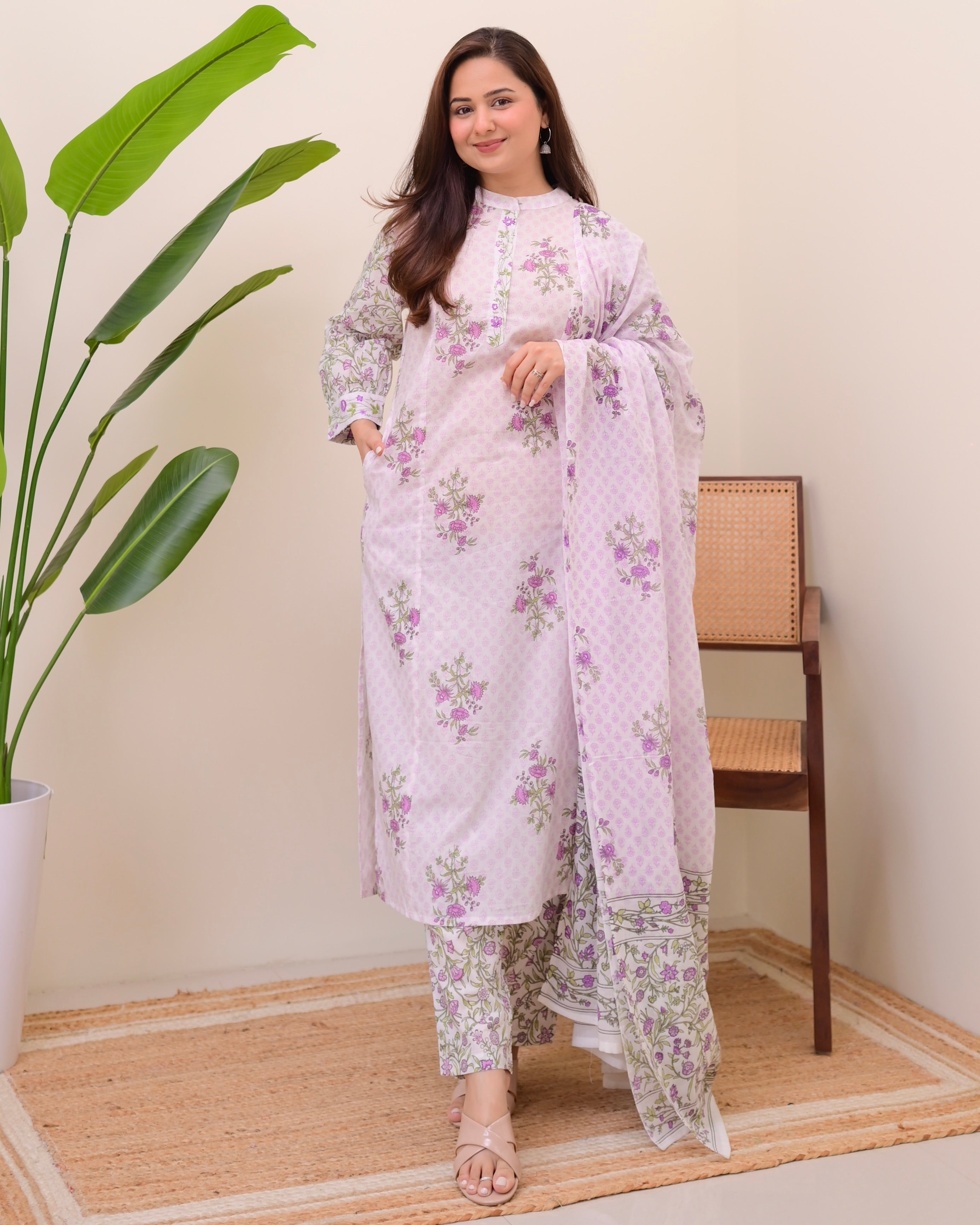 Lavender Bloom Flora Cotton Suit