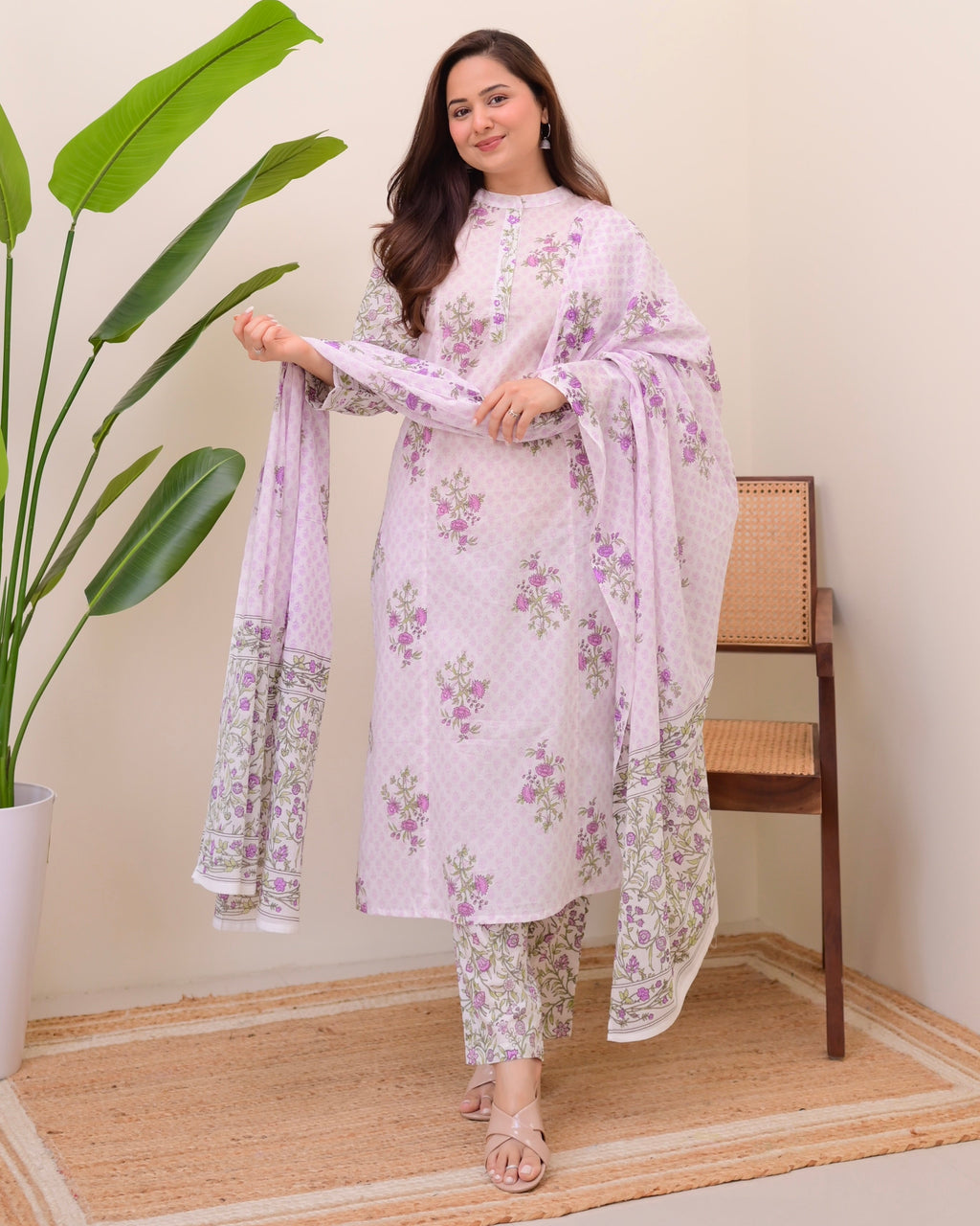 Lavender Bloom Flora Cotton Suit