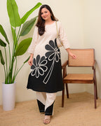 Monochrome Muse Bold Botanica Cotton Kurta Set